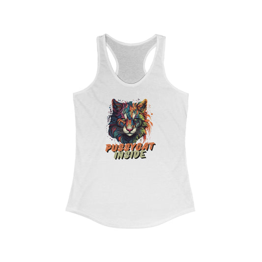 ArtWorks! Pussycat Inside Racerback Tank in 2 Colours | Also in Hoodies