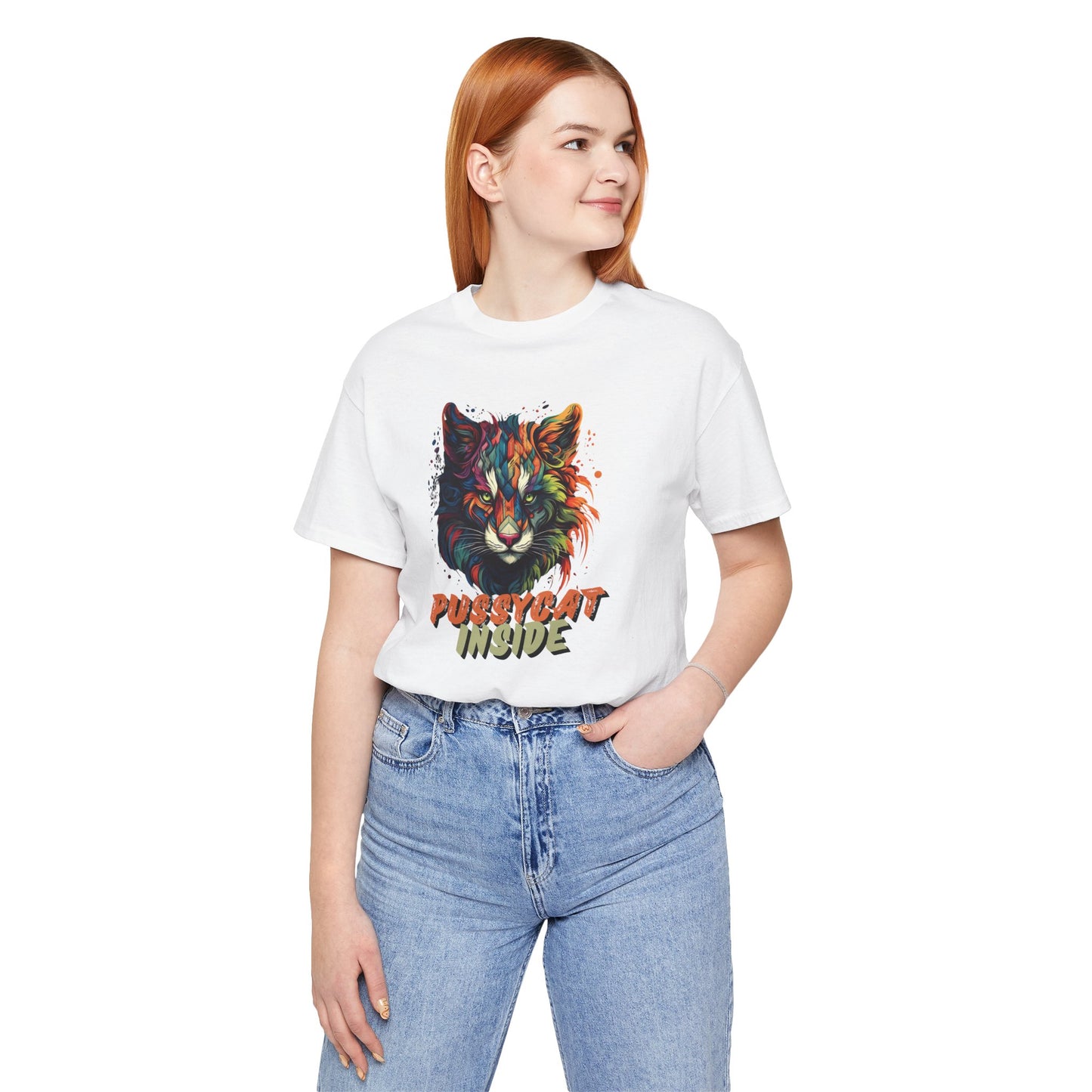 ArtWorks! Pussycat Inside Women Jersey Short Sleeve Tees in 5 Colours | Also in Hoodies