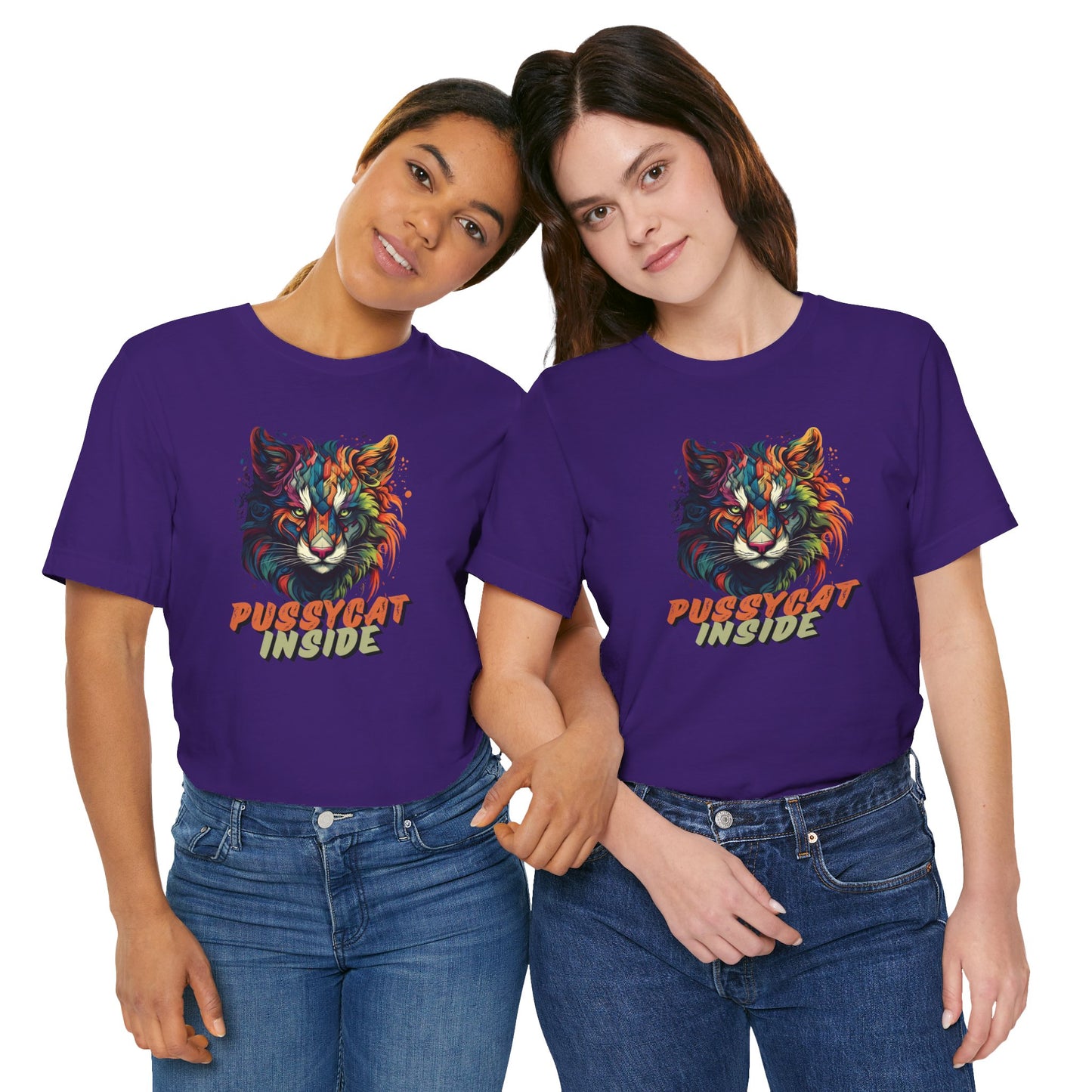 ArtWorks! Pussycat Inside Women Jersey Short Sleeve Tees in 5 Colours | Also in Hoodies