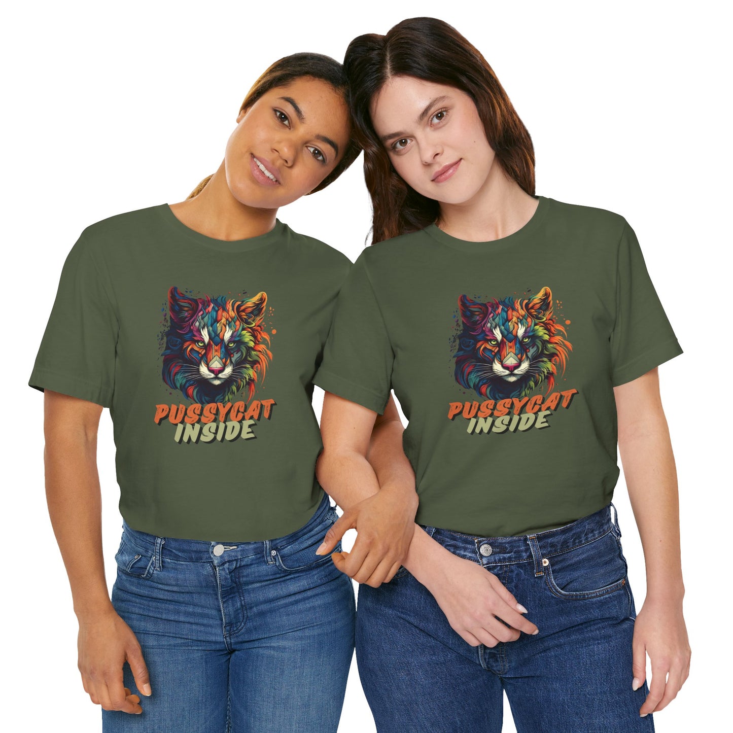 ArtWorks! Pussycat Inside Women Jersey Short Sleeve Tees in 5 Colours | Also in Hoodies